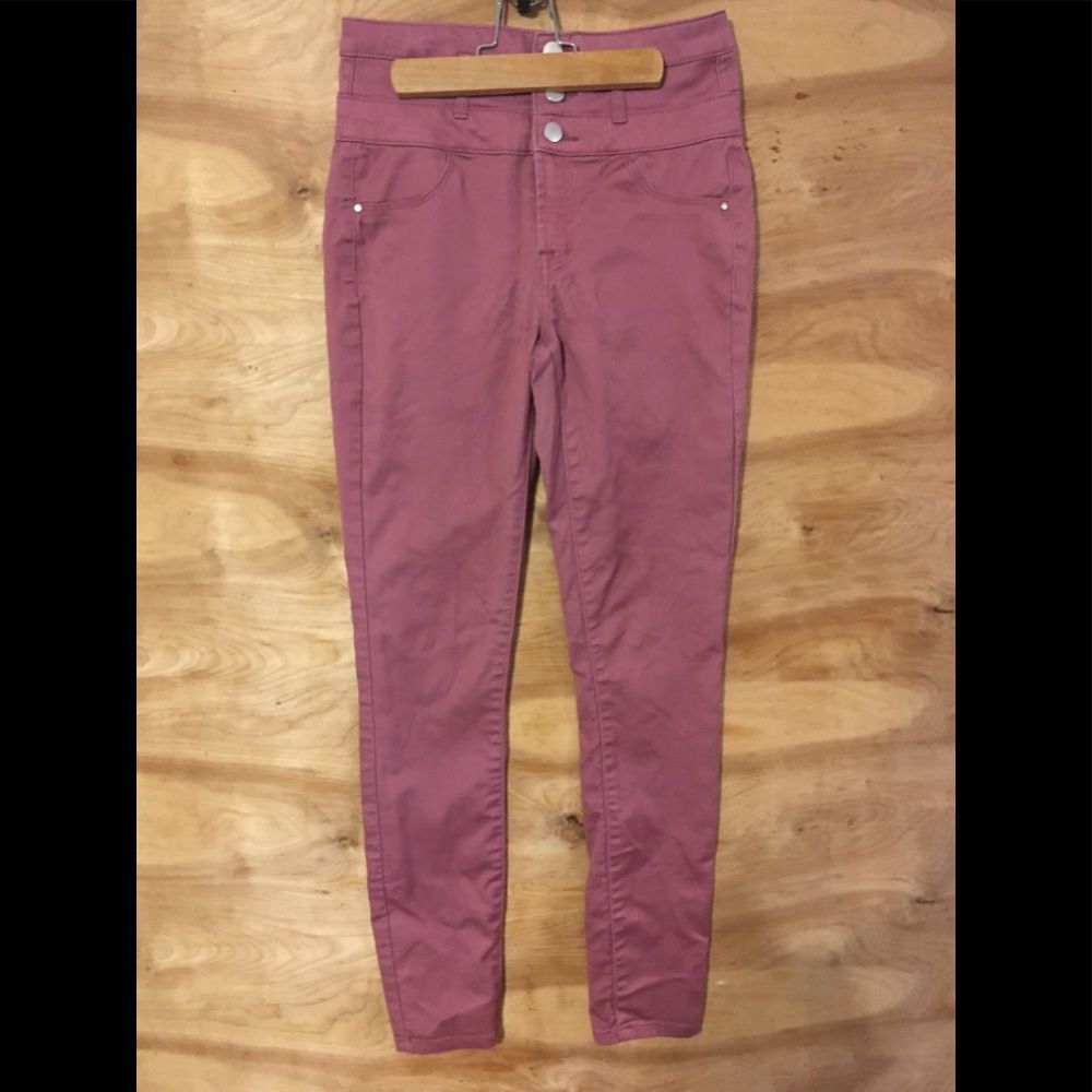 Refuge sz 2 high waisted mom mauve skinny pants